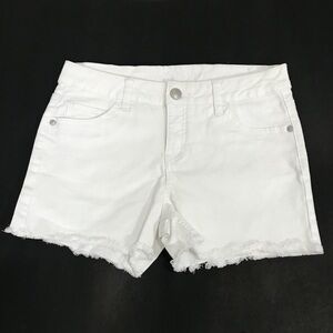 Justice White Denim Raw Hem Shorts Size 16